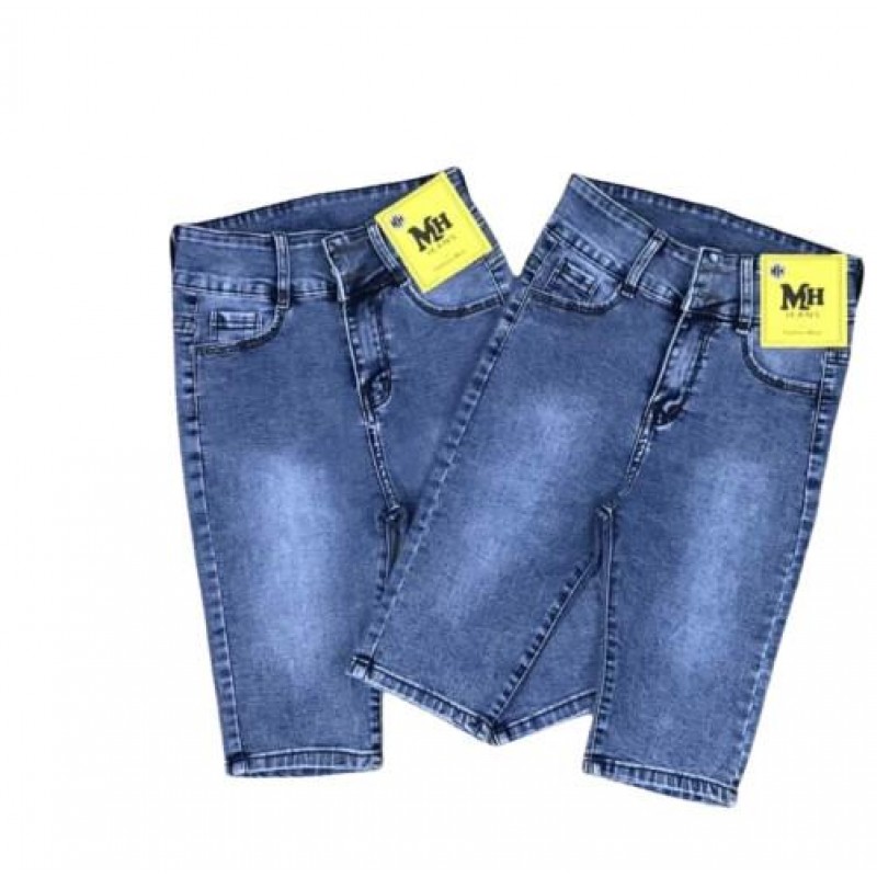 quần jean nữ lửng gối 2 nút lưng cao